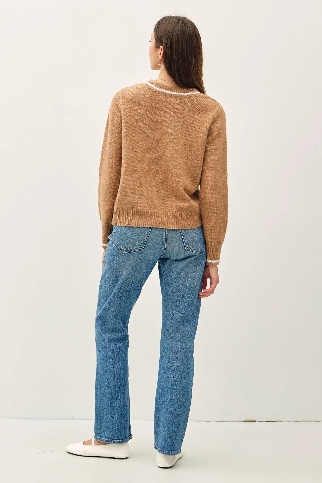 Dazzle Wool Blend Sweater with Accent Color