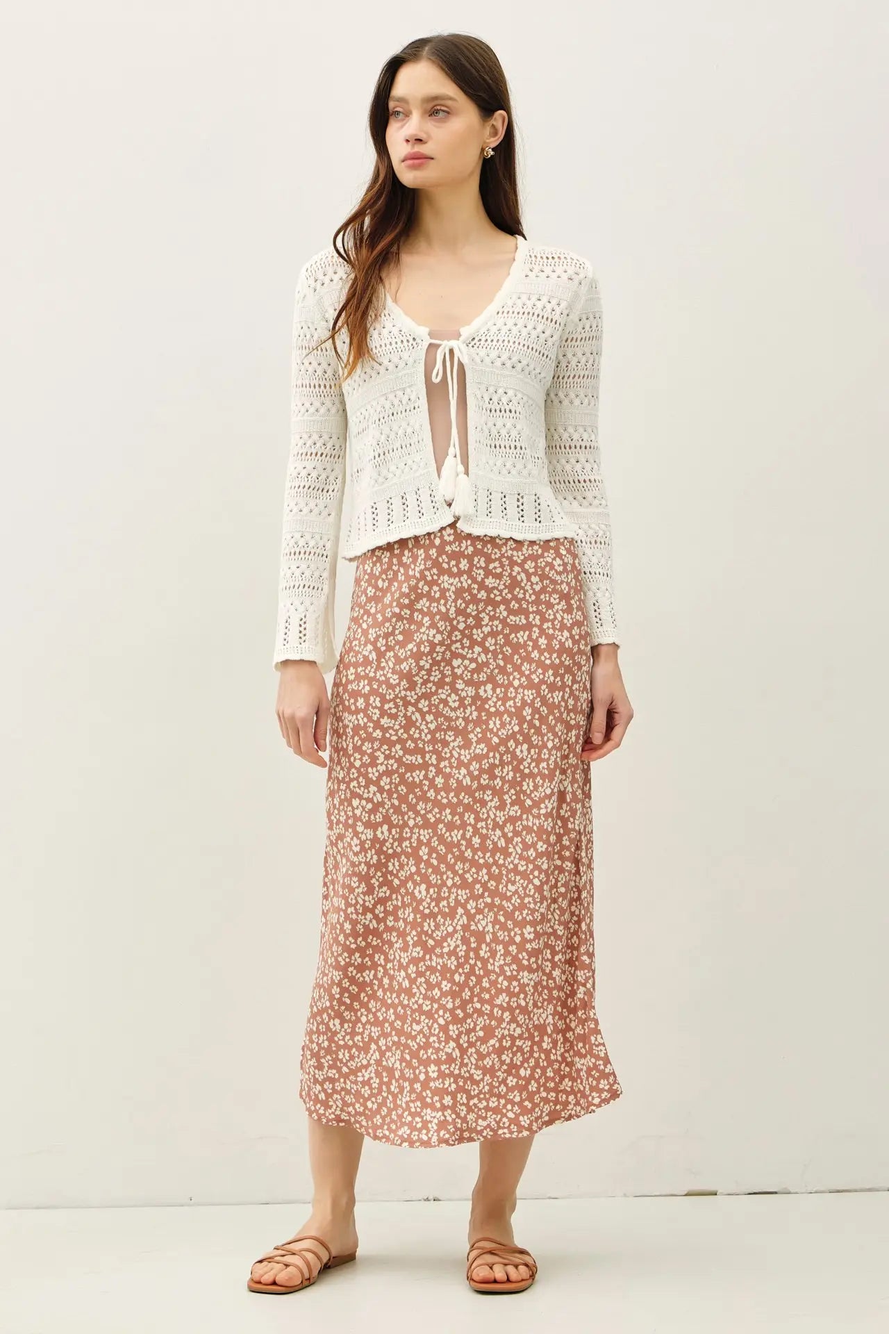 FLORAL PRINTED MIDI SKIRT