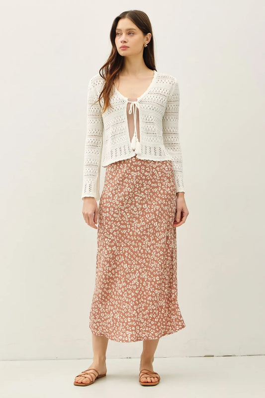 FLORAL PRINTED MIDI SKIRT