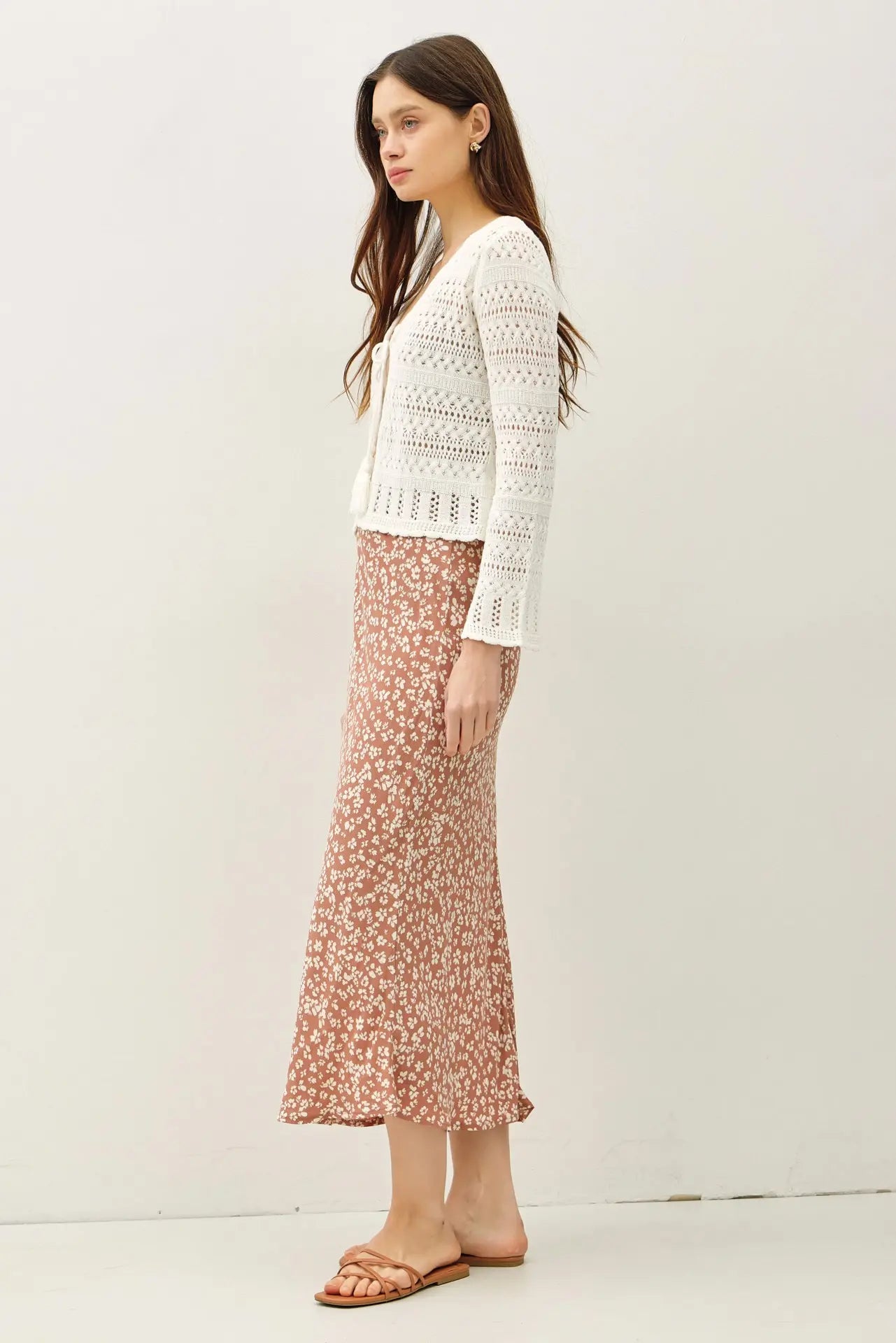 FLORAL PRINTED MIDI SKIRT