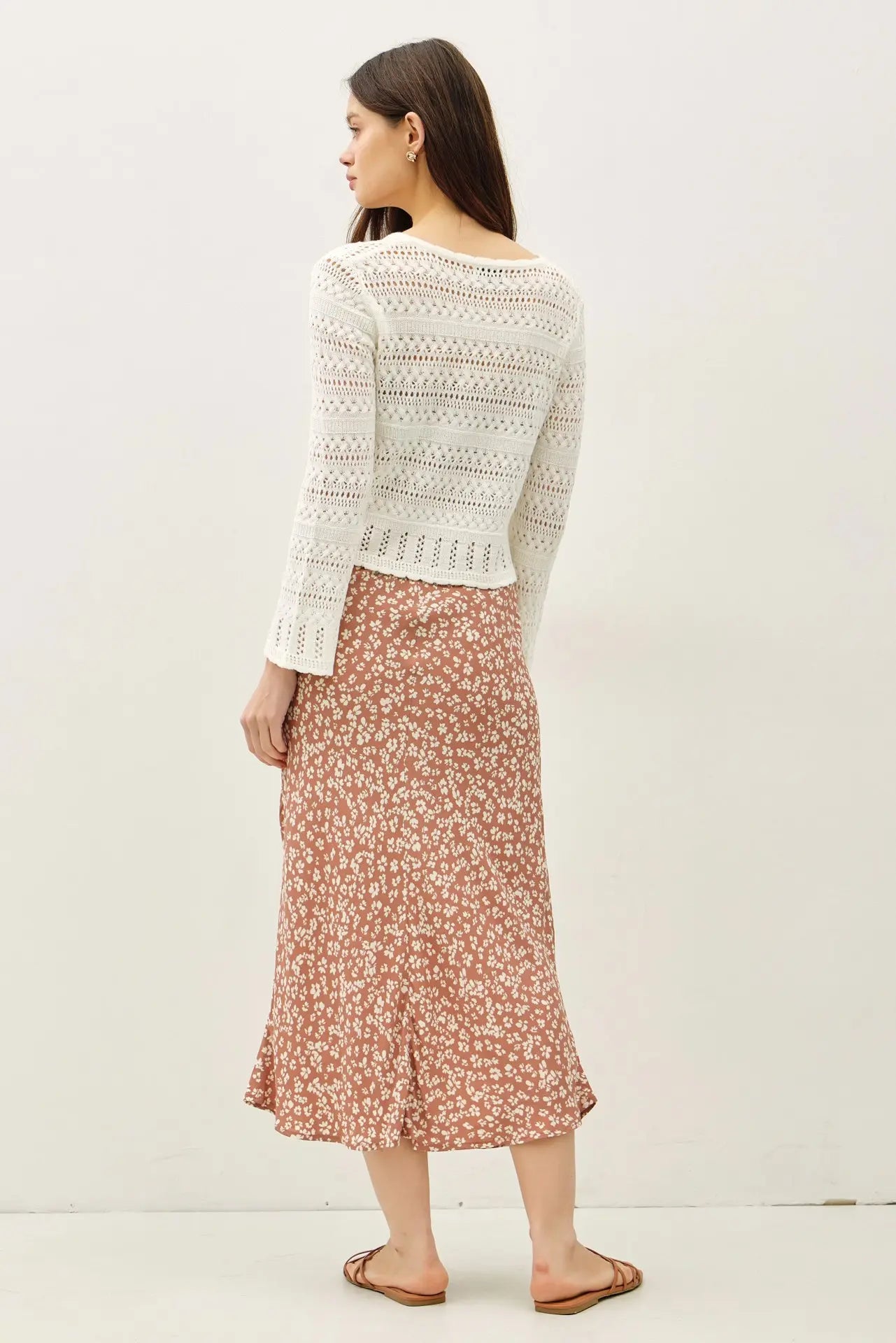 FLORAL PRINTED MIDI SKIRT