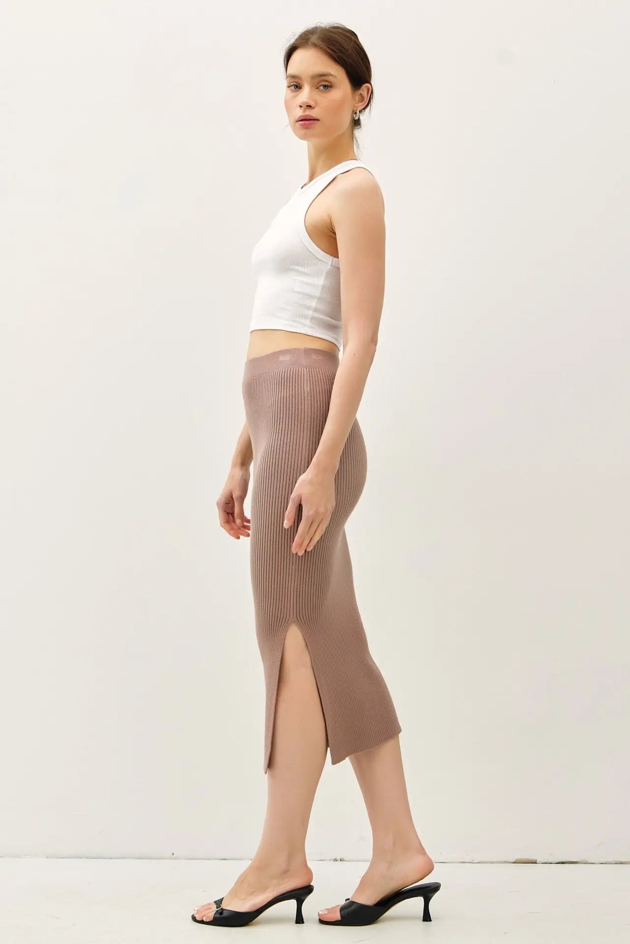 JERSEY KNIT MAXI LONG  SKIRT