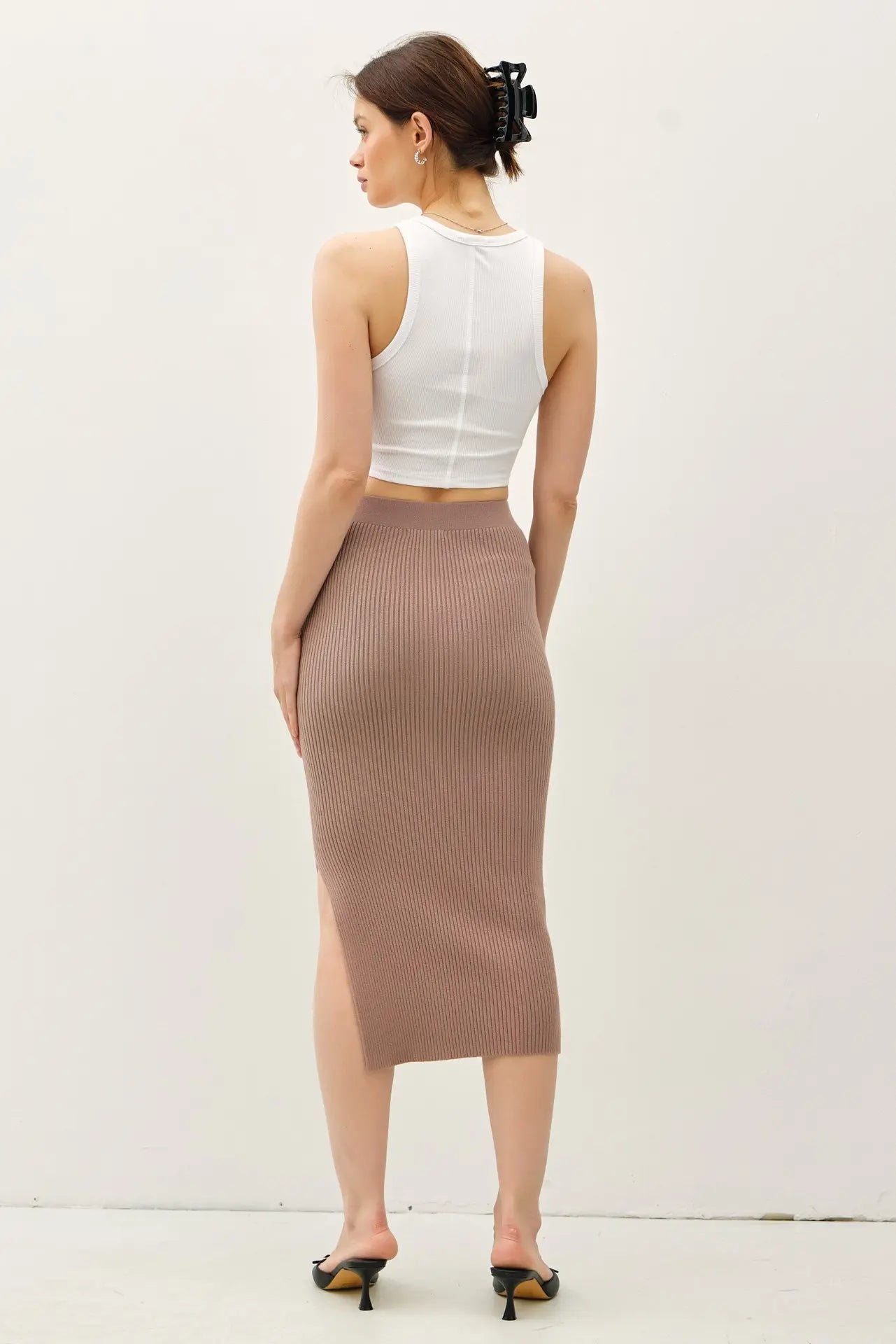 JERSEY KNIT MAXI LONG  SKIRT